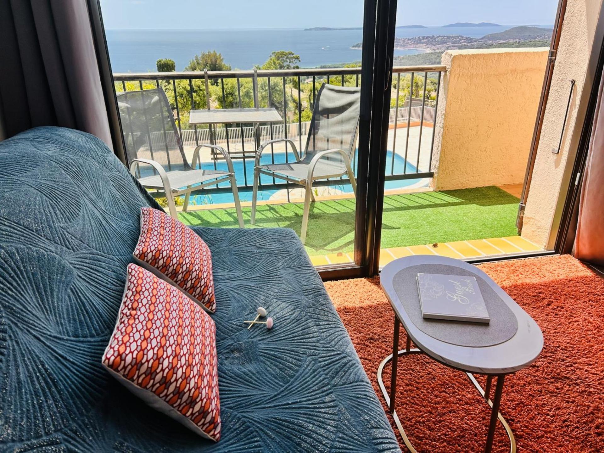 לה קרואה-ואלמר Studio Pool House Vue Mer Panoramique Amazing Sea View Wifi Linge Linen Inclut Aircondition מראה חיצוני תמונה